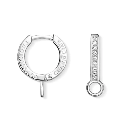 Image of Thomas Sabo Women Single Hoop Earring with Stones 925 Sterling Silver H2010 051 14