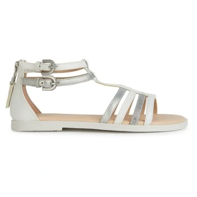 Image of Geox J Karly Girl Sandal, White Lt Silver, 11 UK Child