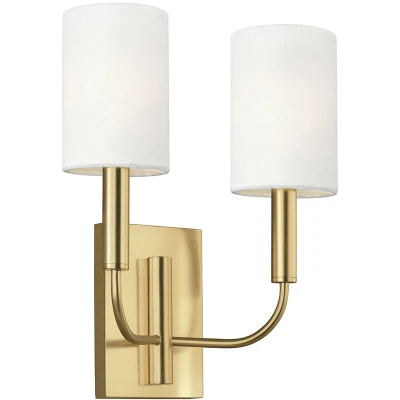 Image of Brianna 2 Light Wall Light, Burnished Brass, E14
