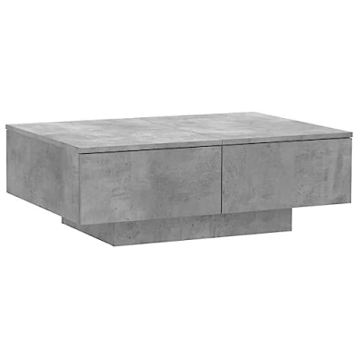 Image of vidaXL Coffee Table Home Living Room Furniture Accessories Household Couch End Accent Side Sofa Storage Set Chipboard Concrete Grey