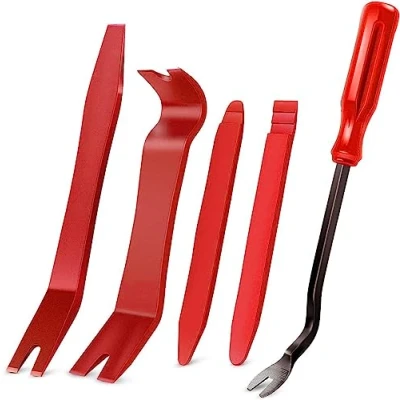 Image of Einesin Trim Removal Tools, Pry Car Tool Kit, Panel Door Audio Radio Stereo Tools for Auto Dashboard (5PCS Red)