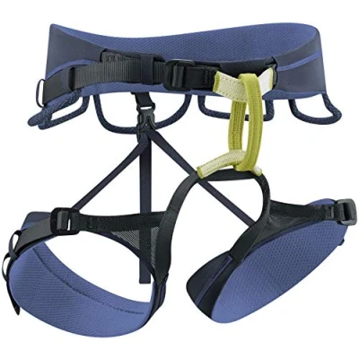 Image of EDELRID Sendero Unisex Climbing Harness, Lapis (Bluesign Product, 3D Mesh Padding, Adjustable Leg Loops, Dyneema Abrasion Protection)