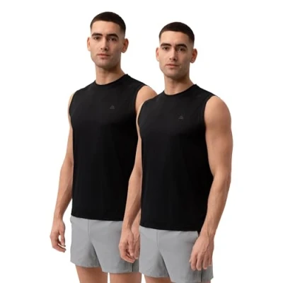Image of DANISH ENDURANCE Gym Tank Top, Running Vest, Sleeveless, Muscle Fit, for Men, Black, 3X Large