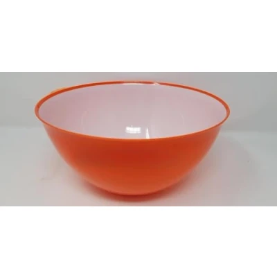 Image of Foglish Home &amp; Garden Large Reusable Plastic Salad Serving Mixing Bowl 25cm Orange