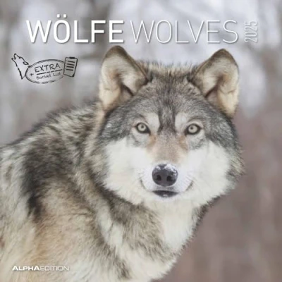 Image of Wölfe 2025 Broschürenkalender 30x30 cm (30x60 geöffnet) Kalender mit Platz für Notizen Wolves Bildkalender Wandplaner Alpha Edition