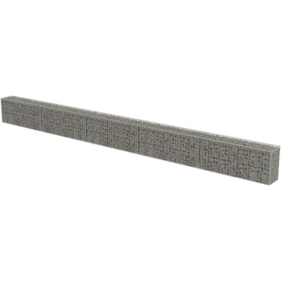 Image of vidaXL Gabion Wall with Covers Galvanised Steel 600x30x50 cm