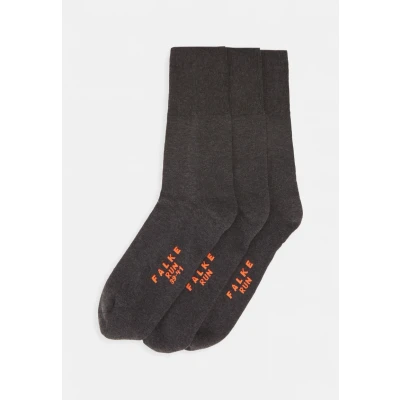 Image of Falke RUN 3PACK Unisex Anatomical Plush SOLE Socks, Size: 6 7.5, Dark grey