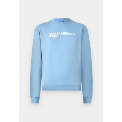 Image of Karl Lagerfeld Jeans Essential LOGO Sweatshirt, Men&#039;s, Size: XL, Blue dusk