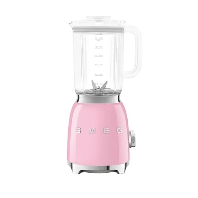 Image of Smeg BLF03PKUK Retro 50&#039;s Style Jug Blender with Stainless Steel Blades, 4 Speed Settings and 3 Pre set Programs, 1.5 Litre, 800W, Pink