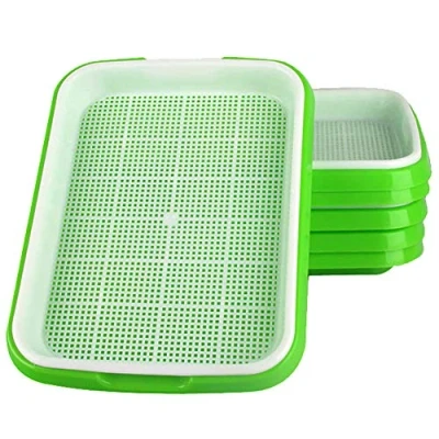 Image of Fuuner 6 Pack Seed Sprouter Tray, Seedling Tray Germ Trays Greenhouse Effect Propagator Sprouting Hydroponic Seeding Germination for Family Garden Indoor and Outdoor