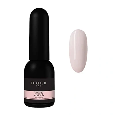 Image of Didier Lab Premium Top Coat Gel Polish Milky Pink For UV Nail No Wipe Nails Milk Coloured Smooths Irregularities Long Lasting