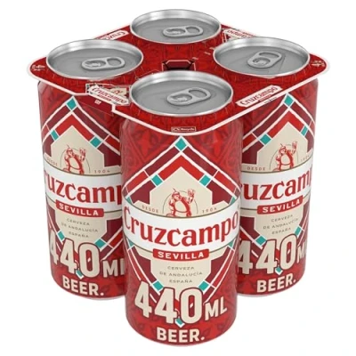 Image of Cruzcampo Beer, 6 x 4 440 ml Cans