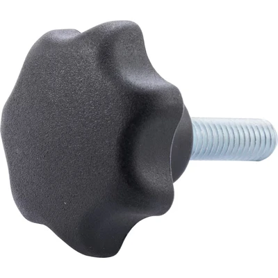 Image of Ganter Normelemente GN 6336.4 ST 32 M6 20 4 Star Grip Screws, Matte Black, Gewindelänge l1: 20mm, Set of Pieces