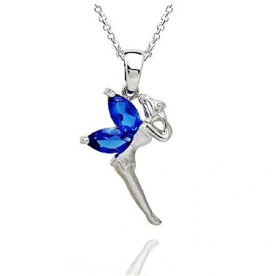 Image of Crystalline Azuria Women Girls 18ct White Gold Plated Yellow Simulated Citrine Zirconia Crystals Fairy Tinkerbell Pendant Necklace 17.7 inches