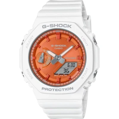 Image of G SHOCK Watch, Women&#039;s, Size: One Size, White/orange