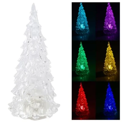 Image of TRIXES Novelty Clear LED Flashing Christmas Tree Table Lamp, Decoration, Xmas Decor, Festive Light,