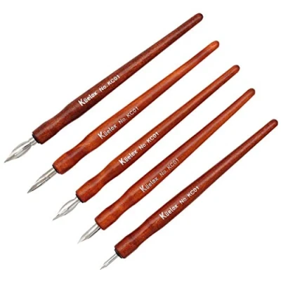 Image of SIPLIV Redwood Professional Manga Pen Dip Set Cartoon Comic Drawing Painting Kit 5 Pcs