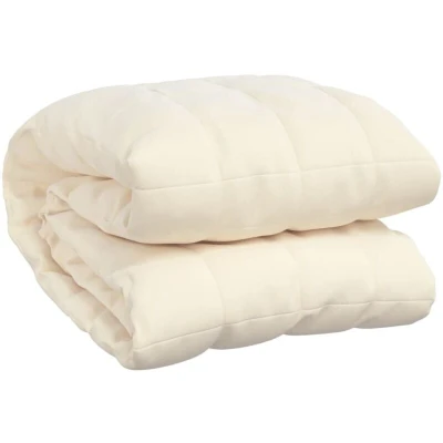 Image of vidaXL Weighted Blanket Light Cream 200x200 cm 9 kg Fabric