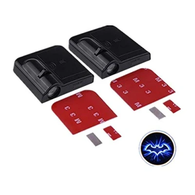 Image of Youngine 2Pcs Wireless Car Door LED Projector Light Courtesy Welcome Bat Logo Shadow Lamp Ghost Battery Operated with Magnet Sensor