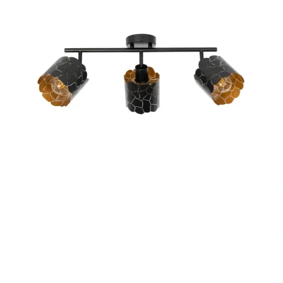 Image of Lindby ceiling light Aralena, black/gold, 3 bulb, length70cm