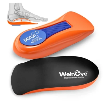 Image of Welnove Heel Cups for Pain with Arch Support, Max Anti Shock Gel Cushion Plantar Fasciitis Relief, Pain, Achilles Tendonitis, Spur, Women 3.5 6.5 &amp; Men 4 7, Small