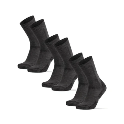 Image of DANISH ENDURANCE Outdoor Walking Thermal Socks, Merino Wool, Premium Comfort Hiking Socks for Men &amp; Women Unisex 3 Pack, Dark Grey, 9 12