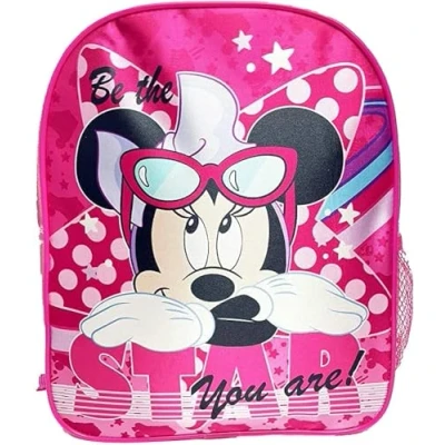 Image of Luggage &amp; Bag Official Licensed Kids Boys Girls School Backpack With Side Mesh Pocket (Minnie Mouse)