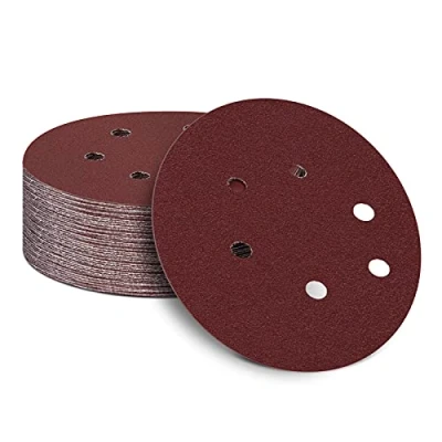 Image of 150mm Sanding Discs, 50 Pcs Hook and Loop Sandpaper Sheet for Random Orbital Sander (180 Grit)