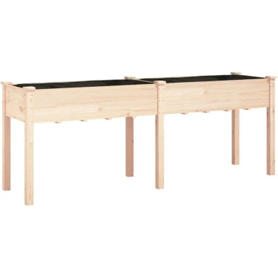 Image of vidaXL Planter with Liner 203x53x76 cm Solid Wood Fir