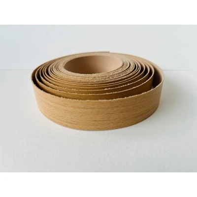 Image of Vale Veneers Pre Glued Iron on Melamine Light Beech Edging Tape 22mm Wide x 5 Metres.