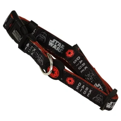 Image of Star Wars Premium Dog Collar Black and Red Size S M Quick Click Closure Made of Polyester Design with 3D Details Original Product Designed in Spain