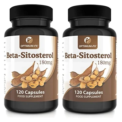 Image of Beta Sitosterol 180mg from 400mg Plant Sterols Capsule High Strength Supplement NOT Tablets or Powder Contributes to Normal Blood Cholesterol 120 Vegan Caps 2 Months’ Supply