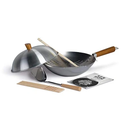 Image of Ken Hom Classic 31cm Carbon Steel 10 Piece Wok Set