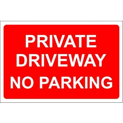 Image of Private driveway no parking sign 1.2mm rigid plastic 300mm x 200mm