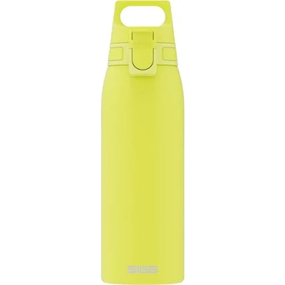 Image of SIGG Stainless Steel Water Bottle Shield ONE Yellow Suitable For Carbonated Beverages Leakproof Lightweight BPA Free 1 L, Ultra Lemon