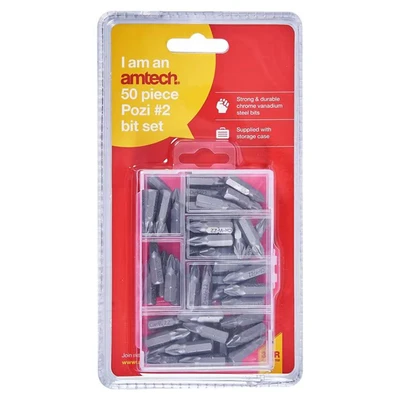 Image of Amtech L2250 50 Piece No.2 Pozi Drive bit Set