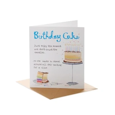 Image of UK Greetings Birthday Card for Him/Her/Friend Funny Cake Joke Design