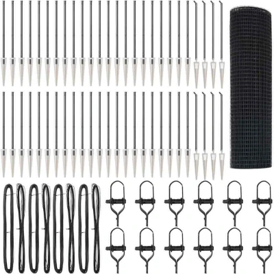 Image of vidaXL Welded Wire Fence with 13 Spike Posts Grey 0.6x100 m Steel