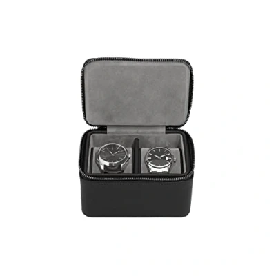 Image of Stackers Pebble Black Double Zipped Watch Box