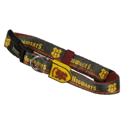 Image of Harry Potter Premium Dog Collar Yellow and Red Size XXS XS Quick Click Closure Made of Polyester Gryffindor Design Original Product Designed in Spain