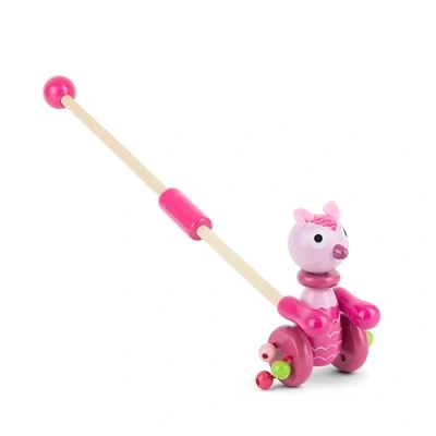 Image of Mousehouse Gifts Push Along Toy Pink Owl for Baby and Toddler Girls