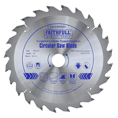 Image of Faithfull FAIZ1652420C TCT Cordless Trimsaw Blade 165 mm x 20 Bore 24 Teeth