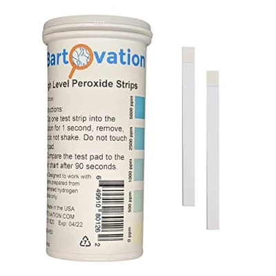 Image of Very High Level Peroxide Test Strips, 0 10,000 ppm [Vial of 50 Strips]