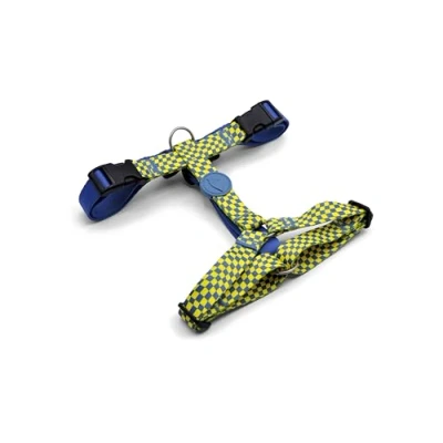 Image of MORSO® 5 Point Adjustable H Harness for Medium Large Dogs Yellow and Light Blue Size L