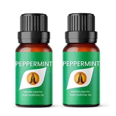 Image of Aroma Energy Peppermint Essential Oil 20ml (2 x 10ml Bottles) 100% Pure &amp; Natural