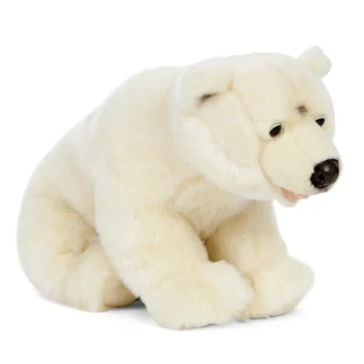 Image of Living Nature Polar Bear Cub, Realistic Soft Cuddly Toy, Naturli Eco Friendly Plush, 45cm