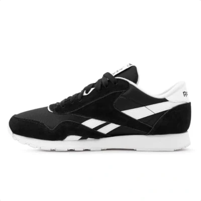 Image of Reebok Classic CL Trainers, Size: 7.5, Core black/footwear white Leather and textile