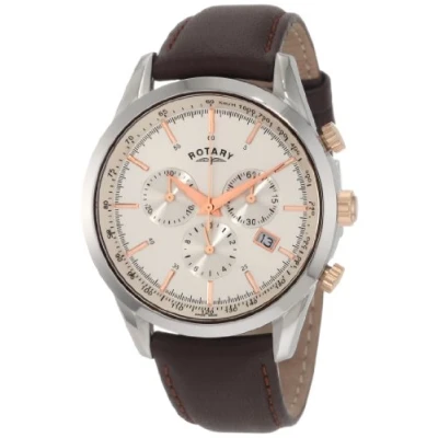 Image of Rotary Men&#039;s Quartz Watch with Chronograph XL Time Pieces Leather GS00043/02