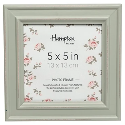 Image of Hampton Frames PALOMA Distressed Square Picture Photo Frame Sage Green 5x5 (13x13cm) PAL301955S