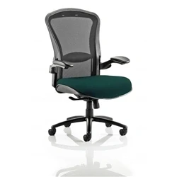 Image of Houston Heavy Duty Task Operator Chair Black Mesh Back Bespoke Seat In Maringa Teal
